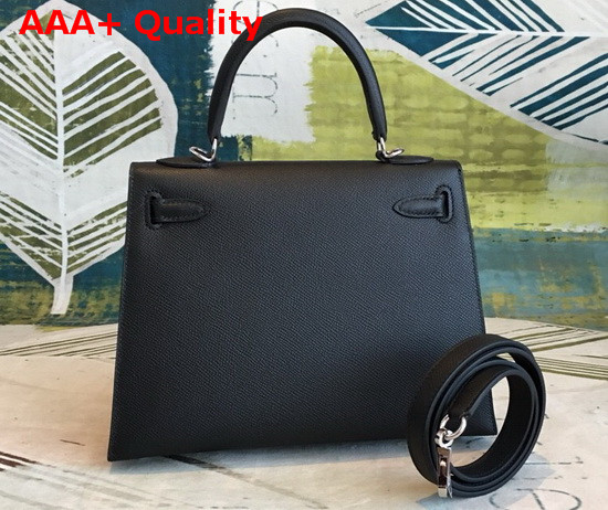 Hermes Kelly 25 in Black Epsom Calfskin Replica