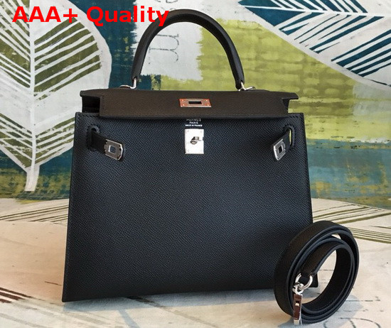 Hermes Kelly 25 in Black Epsom Calfskin Replica