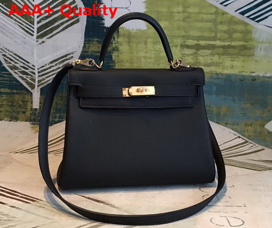 Hermes Kelly 25 in Black Togo Calfskin Replica