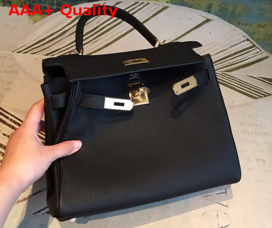 Hermes Kelly 25 in Black Togo Calfskin Replica