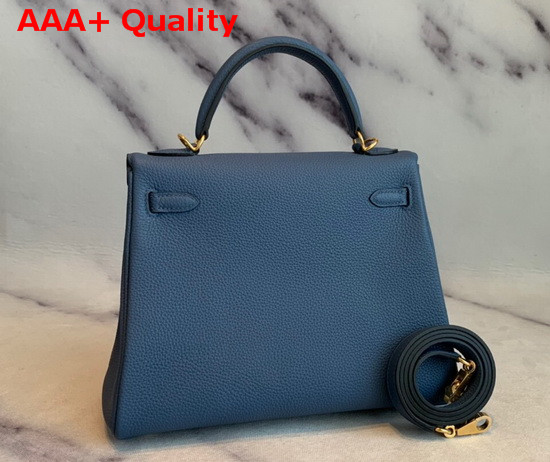 Hermes Kelly 25 in Blue Togo Calfskin Replica