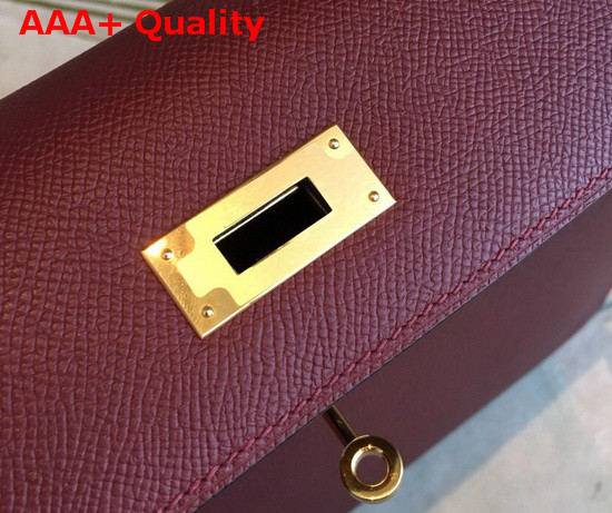 Hermes Kelly 25 in Bordeaux Epsom Calfskin Replica