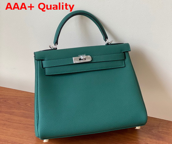 Hermes Kelly 25 in Dark Green Togo Calfskin Replica