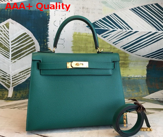 Hermes Kelly 25 in Emerald Green Epsom Calfskin Replica