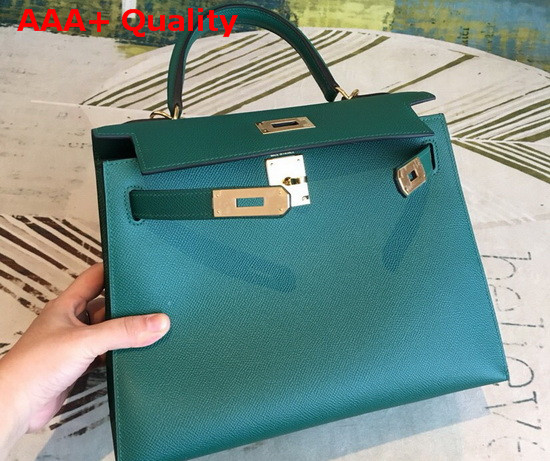 Hermes Kelly 25 in Emerald Green Epsom Calfskin Replica