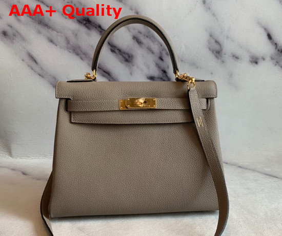 Hermes Kelly 25 in Gray Togo Calfskin Replica