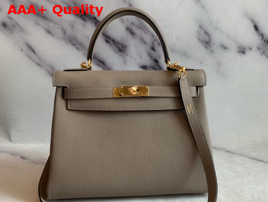 Hermes Kelly 25 in Gray Togo Calfskin Replica