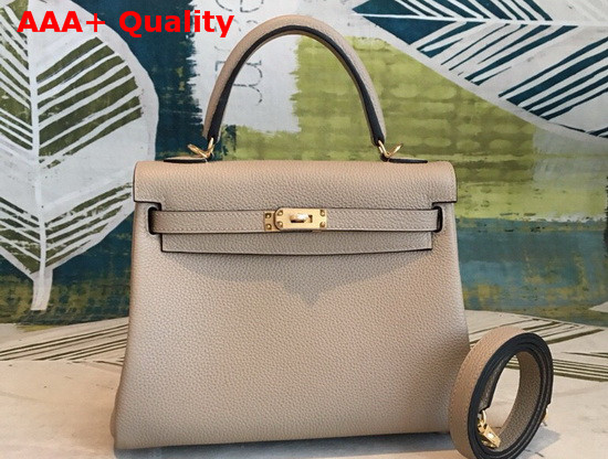 Hermes Kelly 25 in Light Grey Togo Calfskin Replica