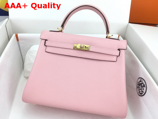 Hermes Kelly 25 in Light Pink Togo Calfskin Replica