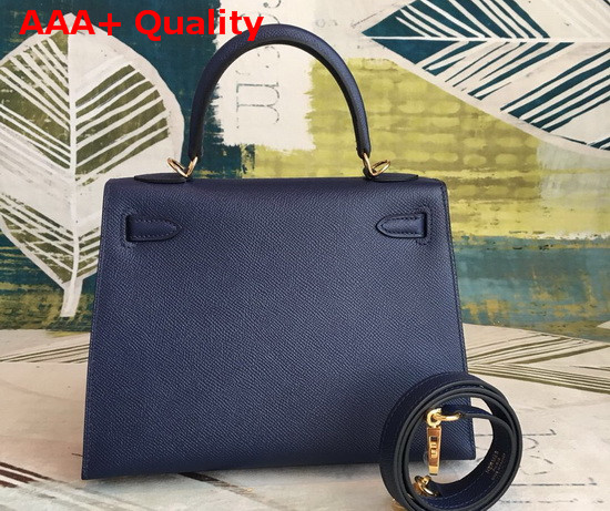 Hermes Kelly 25 in Navy Epsom Calfskin Replica