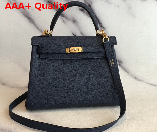 Hermes Kelly 25 in Navy Togo Calfskin Replica