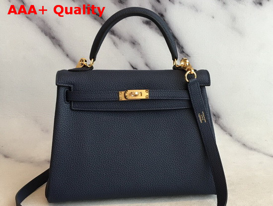 Hermes Kelly 25 in Navy Togo Calfskin Replica