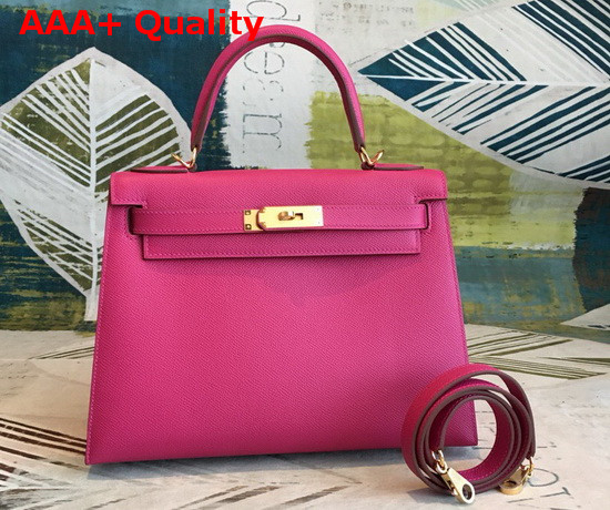 Hermes Kelly 25 in Pink Epsom Calfskin Replica