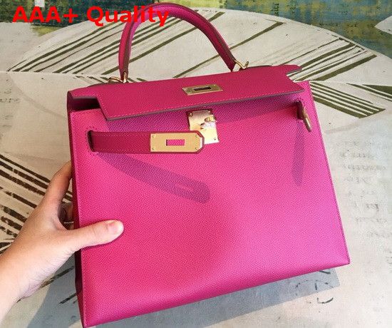 Hermes Kelly 25 in Pink Epsom Calfskin Replica