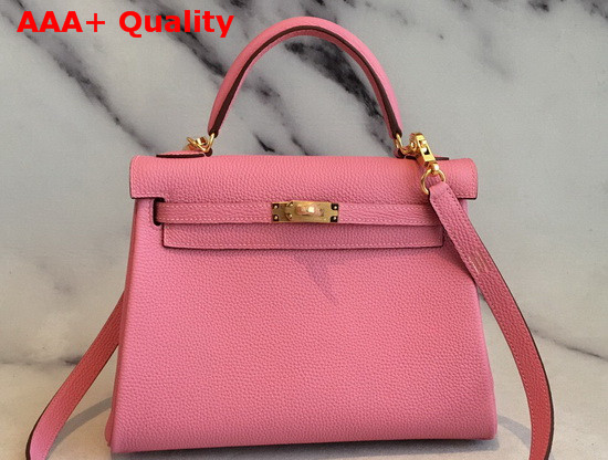 Hermes Kelly 25 in Pink Togo Calfskin Replica