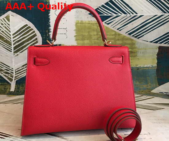 Hermes Kelly 25 in Red Epsom Calfskin Replica