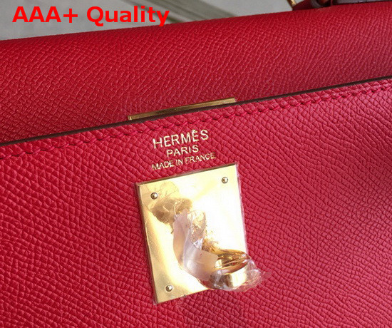 Hermes Kelly 25 in Red Epsom Calfskin Replica