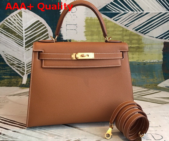 Hermes Kelly 25 in Tan Epsom Calfskin Replica