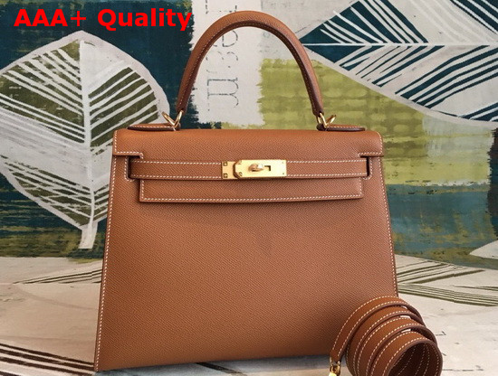 Hermes Kelly 25 in Tan Epsom Calfskin Replica