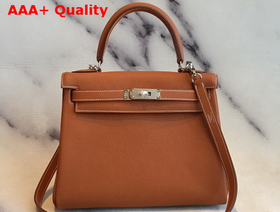 Hermes Kelly 25 in Tan Togo Calfskin Replica