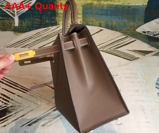 Hermes Kelly 25 in Taupe Epsom Calfskin Replica