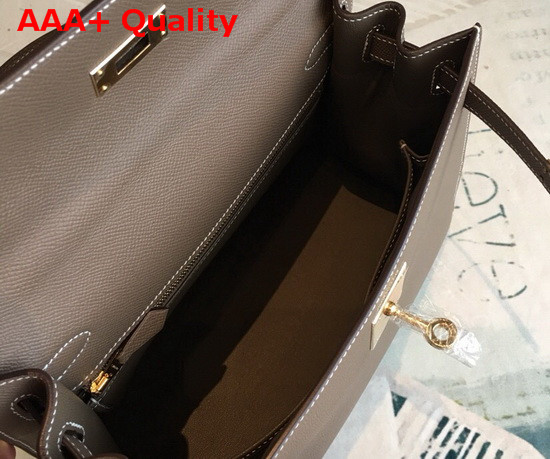 Hermes Kelly 25 in Taupe Epsom Calfskin Replica