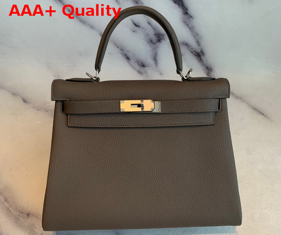 Hermes Kelly 25 in Taupe Togo Calfskin Replica