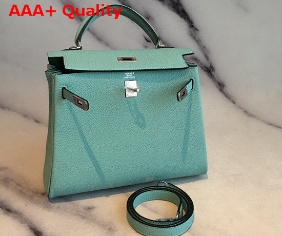 Hermes Kelly 25 in Turquoise Togo Calfskin Replica