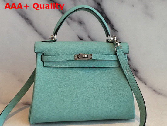 Hermes Kelly 25 in Turquoise Togo Calfskin Replica