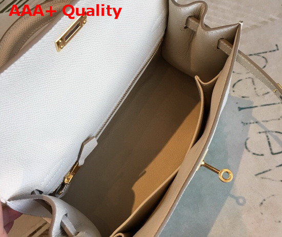 Hermes Kelly 25 in White Epsom Calfskin Replica