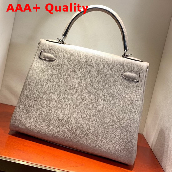 Hermes Kelly 28 Bag Light Grey Togo Calfskin Hand Stitching Replica