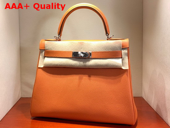 Hermes Kelly 28 Bag Orange Togo Calfskin Hand Stitching Replica