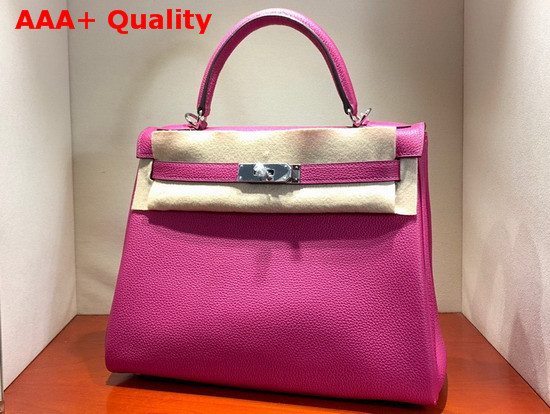 Hermes Kelly 28 Bag Rose Togo Calfskin Hand Stitching Replica