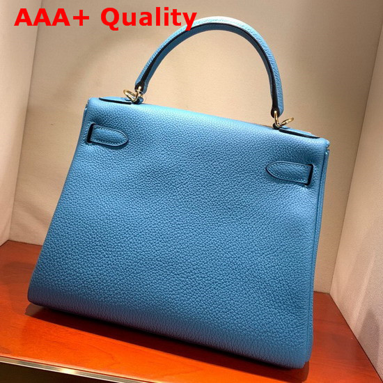 Hermes Kelly 28 Bag Sky Blue Togo Calfskin Hand Stitching Replica