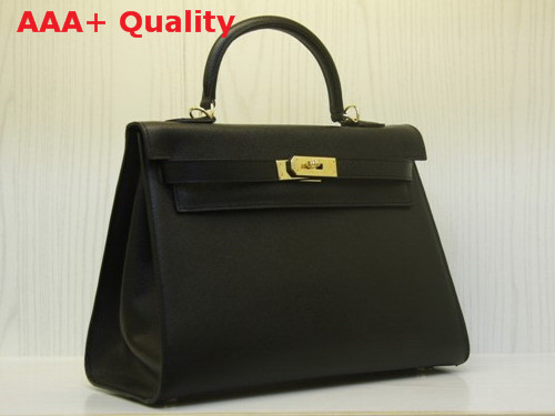 Hermes Kelly 32 Epson Leather Black Replica