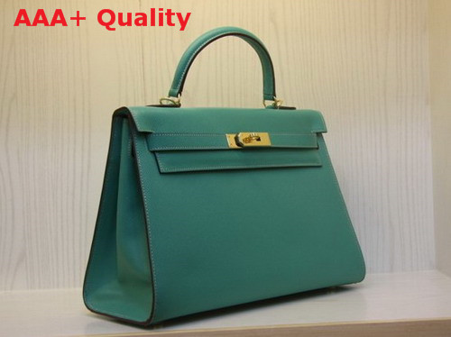 Hermes Kelly 32 Epson Leather Turquoise Replica