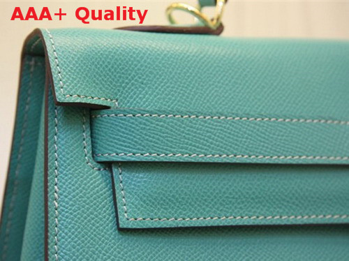 Hermes Kelly 32 Epson Leather Turquoise Replica