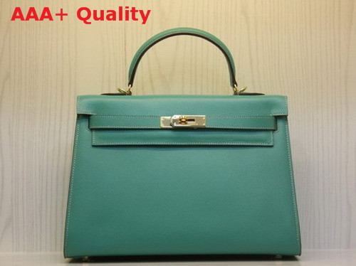 Hermes Kelly 32 Epson Leather Turquoise Replica