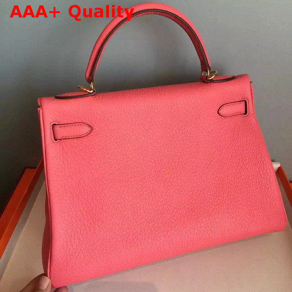 Hermes Kelly 32 Pink Original Leather Replica