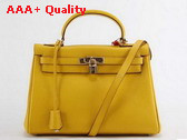 Hermes Repica Hermes Kelly 32 In Yeloow with Gold Replica