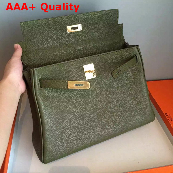 Hermes Kelly 32 in Army Green Original Leather Replica