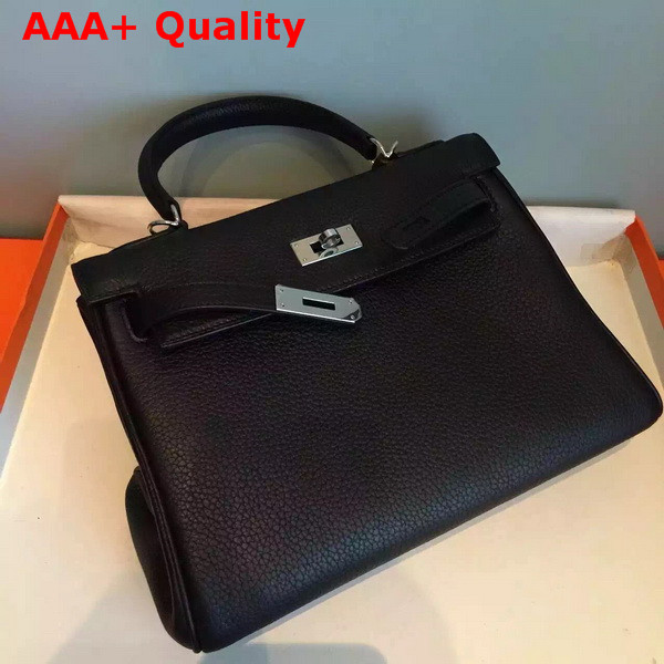 Hermes Kelly 32 in Black Original Leather Replica