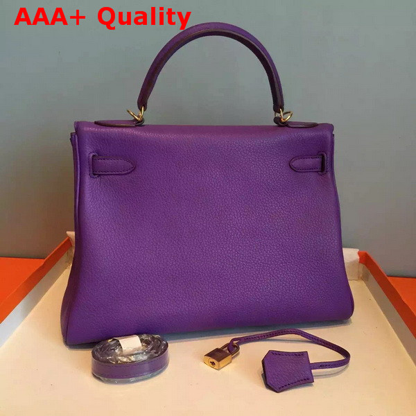 Hermes Kelly 32 in Purple Original Leather Replica