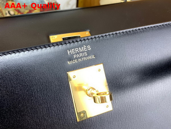 Hermes Kelly 35 Bag in Black Box Calfskin Replica