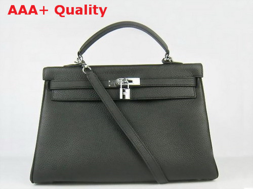 Hermes Kelly 35 Black Silver Replica