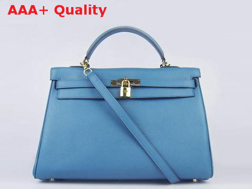 Hermes Kelly 35 Blue Gold Replica