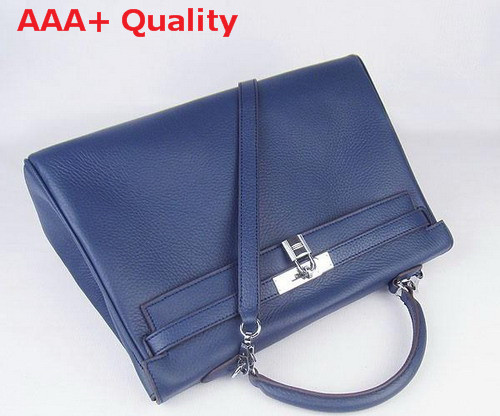 Hermes Kelly 35 Dark Blue Silver Replica