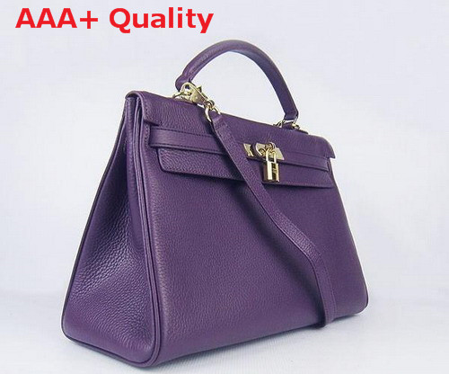 Hermes Kelly 35 In Purple Leather Replica