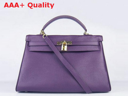 Hermes Kelly 35 In Purple Leather Replica