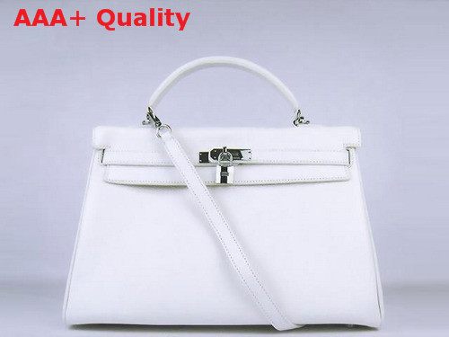 Hermes Kelly 35 White Silver Replica